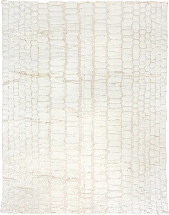 No. 92099 ivory high-low pebbled geometric textured rug